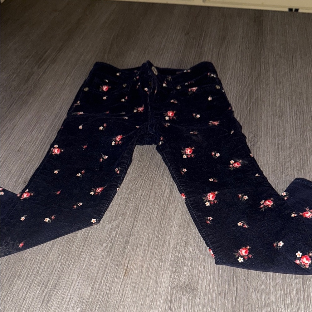 GAP Kids Pajama Bottoms - Navy with Red Floral